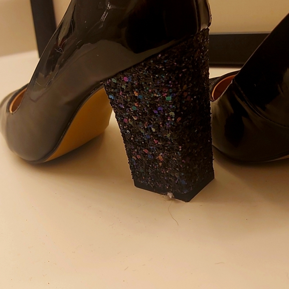 Black sparkly heels